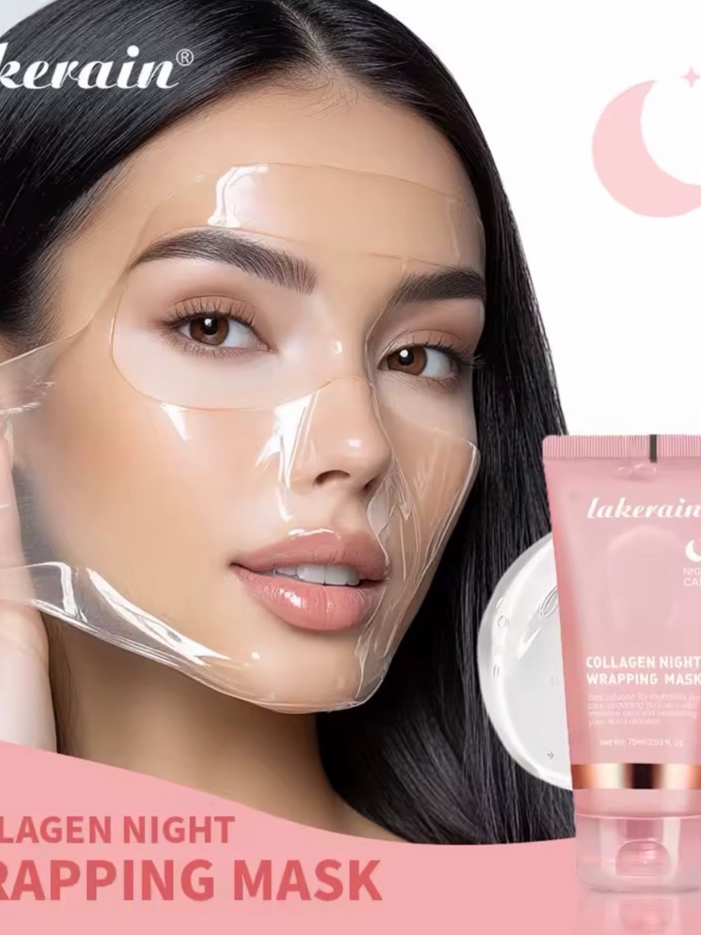Lakerain Pink Collagen Night Wrapping Mask - Hydrating Face Mask